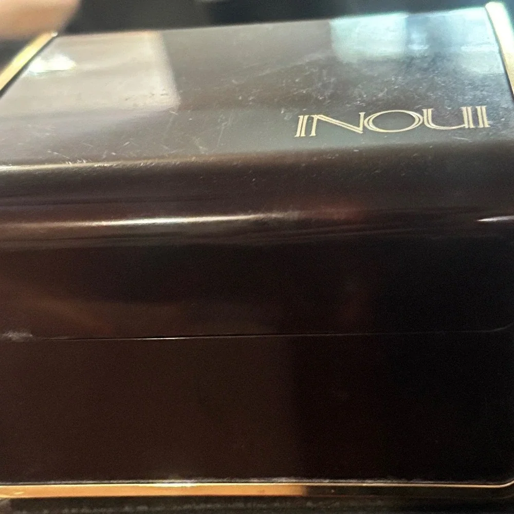 Vtg Shiseido Inoui Powder EMPTY Tortoise Shell Case, Puff, In orig. box Japan